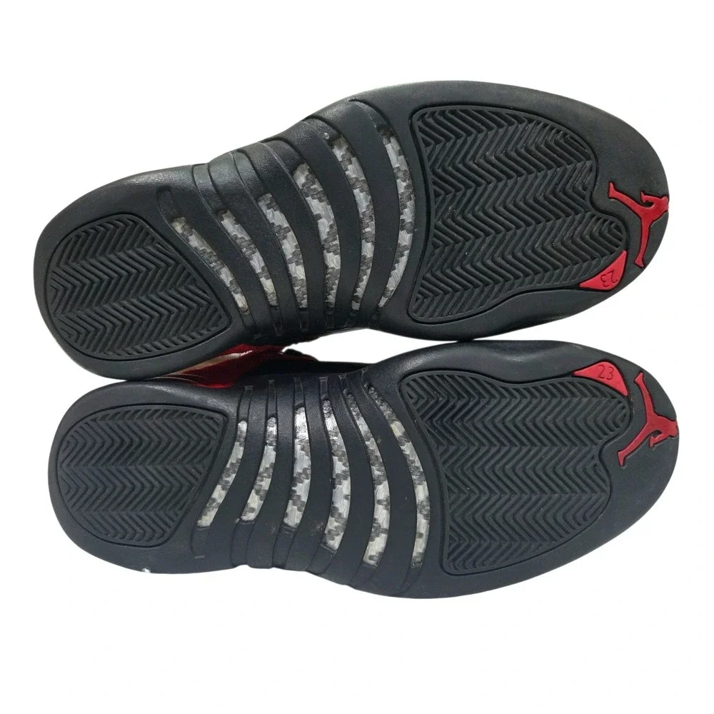 Jordan 12 Retro 2020 Mens 7.5 Red Black‎ Excellent Reverse Flu Game CT8013-602